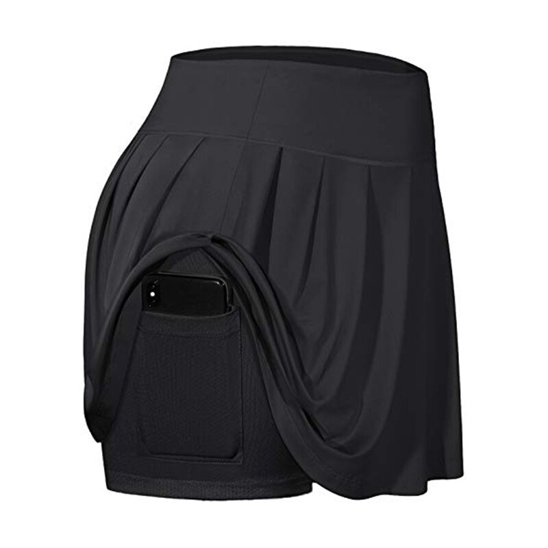 Dam tenniskjolar veckade atletiska golfskor med inbyggda shorts passar yoga fitness xxl