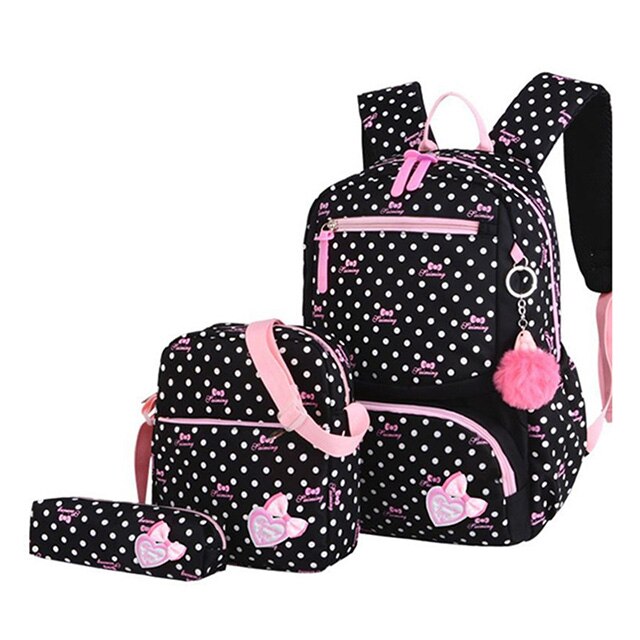 3 Pcs Afdrukken Schooltas Voor Kinderen Kids School School Rugzakken Voor Meisjes Tiener Roze Paars Bagpack: 1