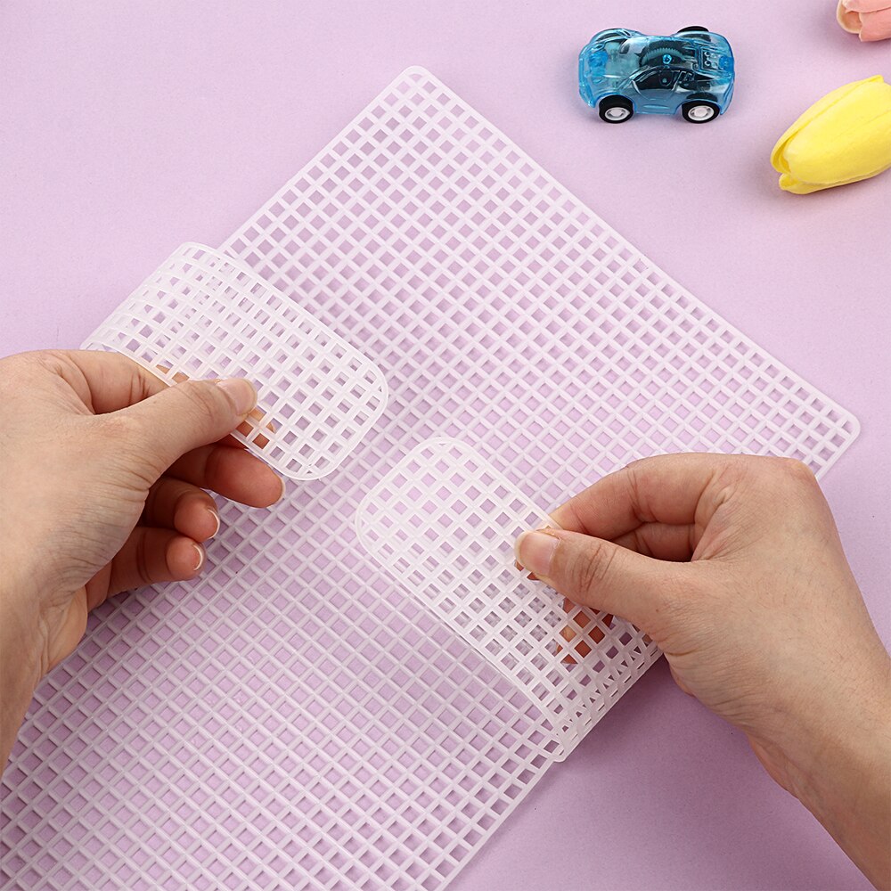 1 Set Rubber/Plastic Mesh Grid Plate For DIY Making Bag Auxiliary Weaving Sewing Embroidery Knitted Piece Handmade Woven Bag