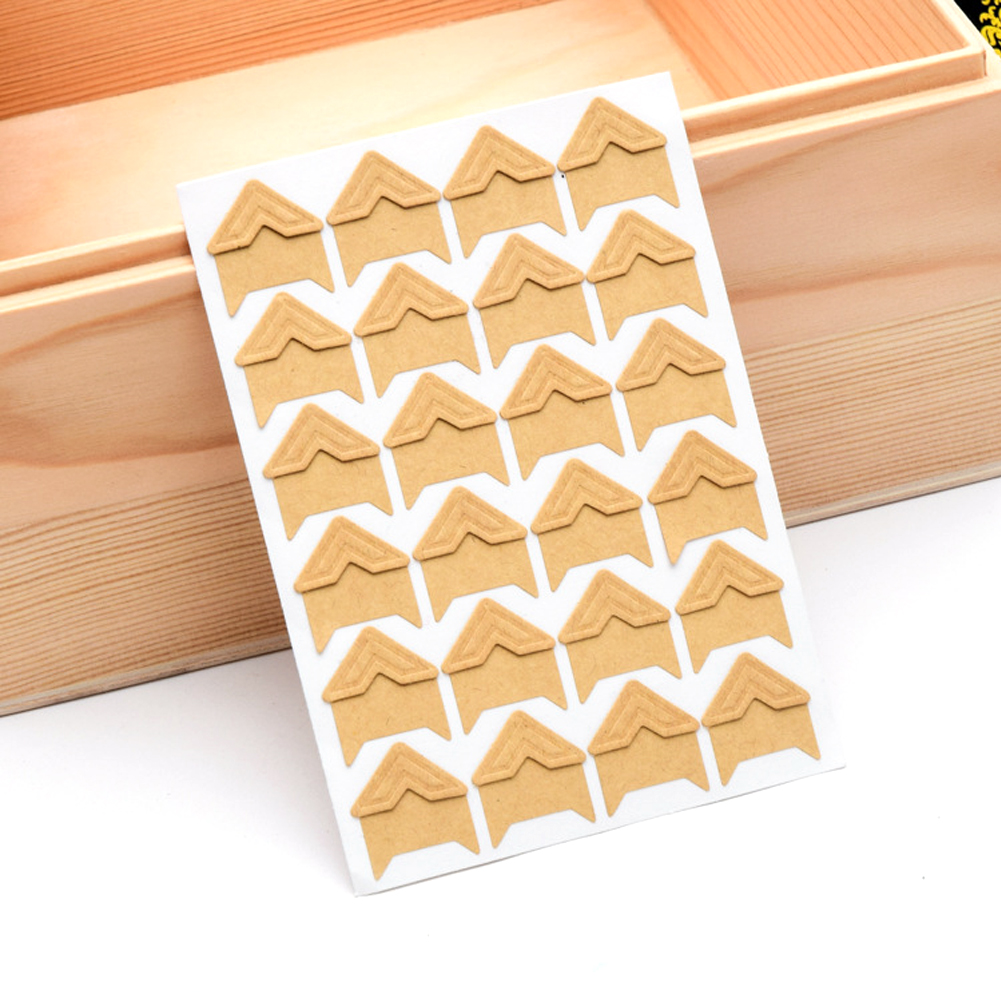 5 feuilles d&#39;autocollants coins de Photo, papier auto-adhésif, pour montage de Photo, pour Scrapbooking, Album: Kraft paper