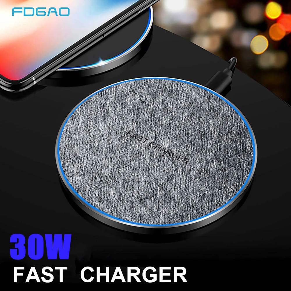 30W Fast Wireless Charger Pad For Samsung S21 S20 S10 Note 20 Qi induction Charging for iPhone 13 12 11 Pro XS Max XR X 8 Plus