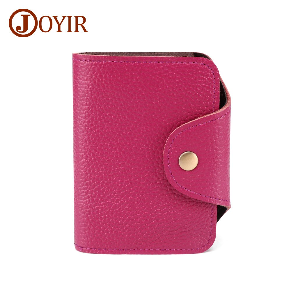 JOYIR Echtem Leder Rindsleder Kreditkarte Halter Männer Frauen Rfid Brieftasche Business 12 Bits Karte Fall Geldbörse Unisex Karte Id halter: Purple