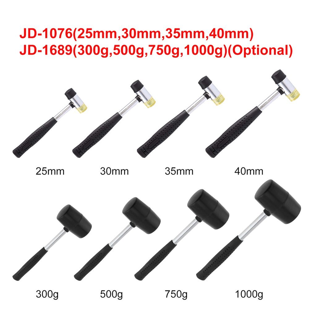 Rubber Mounting Hammer Fitting Tool Wear-resistant and Slip-proof Installation Household Tools Steel Handle Double Head