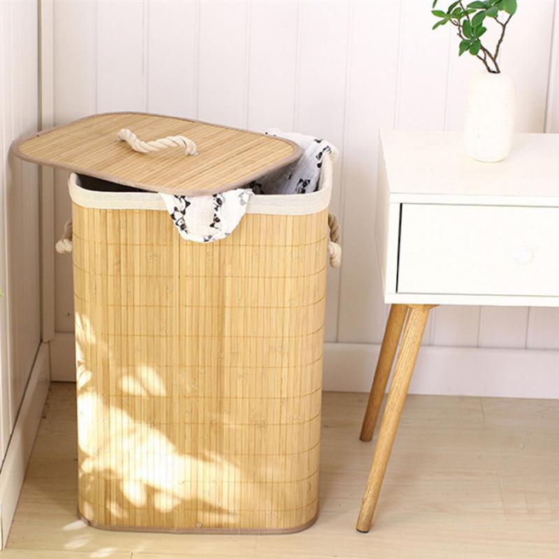 Opvouwbare wasmand organizer, bamboe wasmand, opbergmand organizer, kledingcontainer, opvouwbare doos