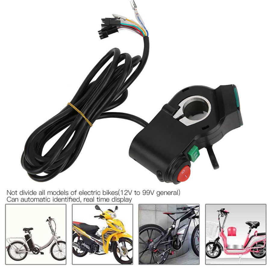 12V 24V 36V 48V 60V 72 V E-Fiets Thumb Throttle Handvat Bar Grip gas Twist Throttle Elektrische Fiets Gashendel