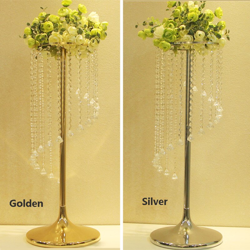 Kristallen bruiloftstafel, middelpunt, bruiloftsfeest, kerst, evenementdecoratie, looppad, weg, bloemenvaas, plank