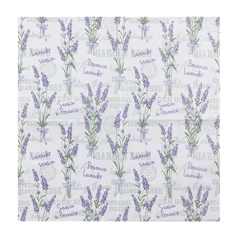 20pcs/Pac 33cm Printed Paper Napkins Square Paper Placemats Party Color Paper Towels Lavender Coloured Napkins Mouth Cloth