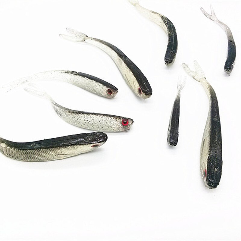 10Pcs 8cm/2g Soft Rubber Fishing Baits Lure Shot Lure Shad for Perch Pike Trout Tail Lure Fishing Accessories