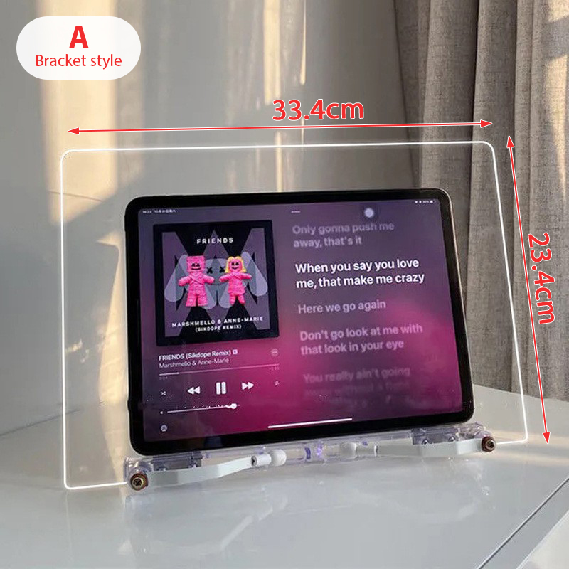 Étagère transparente en acrylique pour livre de lecture, support plat réglable pour tablette et PC