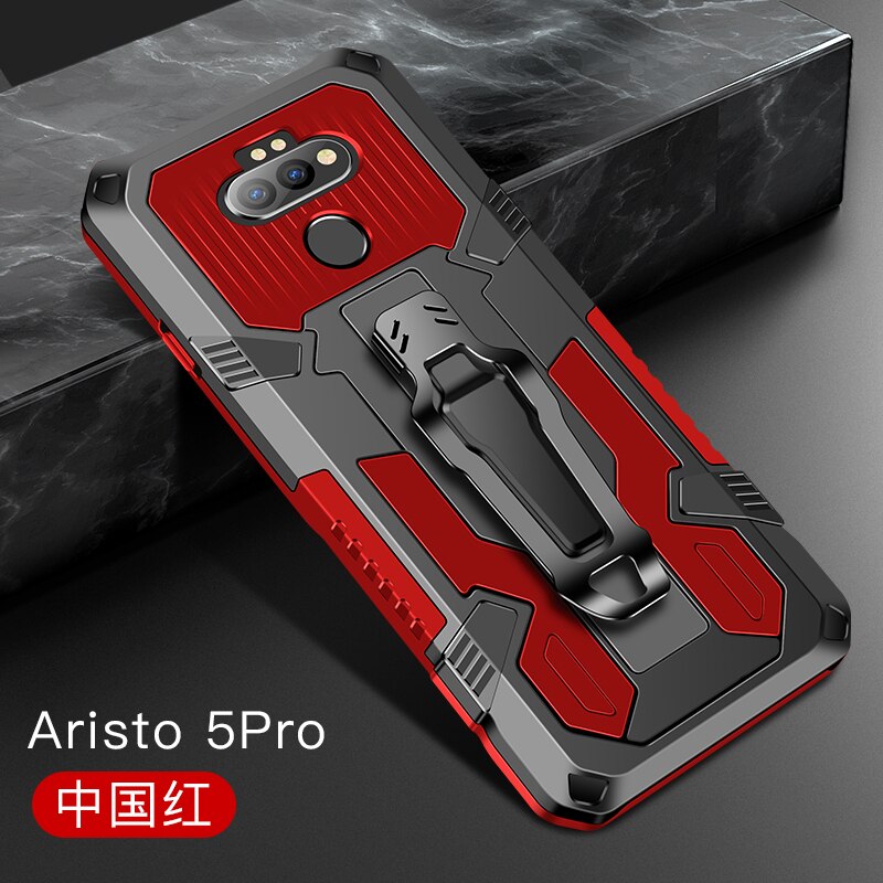 Armor Case For LG Aristro 5 Shockproof Belt Clip Holster Cover For LG Aristro 5 Pro Cover Caso Coque Fundas Capa LG Aristro 5Pro: For LG Aristro 5Pro / Red