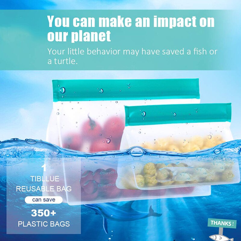 Sacos de armazenamento de alimentos, recipientes de peva conjunto de bolsas frescas de silicone com zíper reutilizáveis para almoço e frutas, congelar, tigela e copo de vegetais