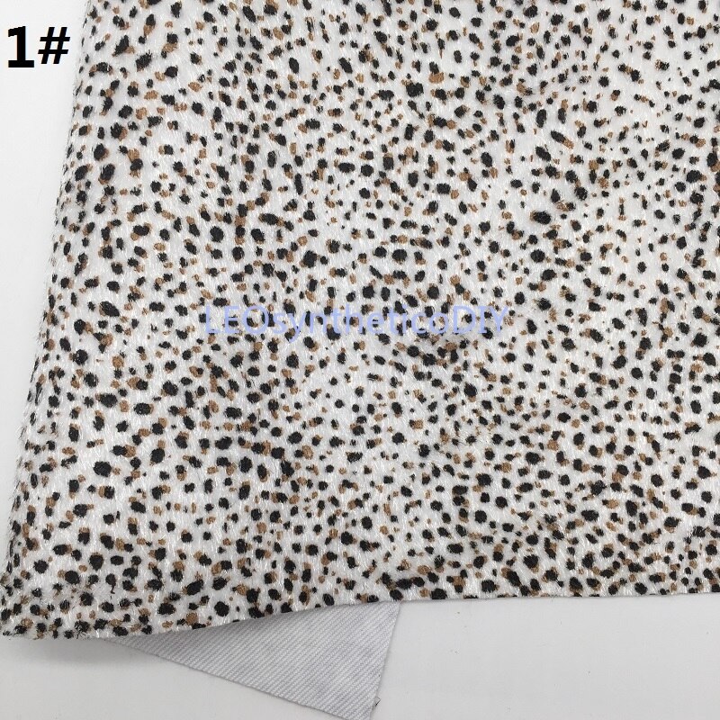 1PC 21X29CM Dots Printed Faux Fur Fabric For Making Bows LEOsyntheticoDIY GM3255B