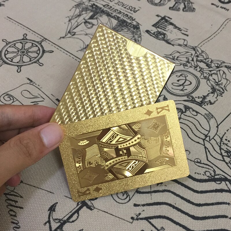 Yooap 24k gouden solitaire kinderspeelgoedspel van karton, plastic, waterdicht, magische kaart