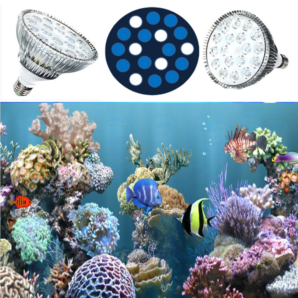 E27 54W LED Coral Reef Plant Grow Lamp PAR38 Fish Tank Aquarium Freshwater Light