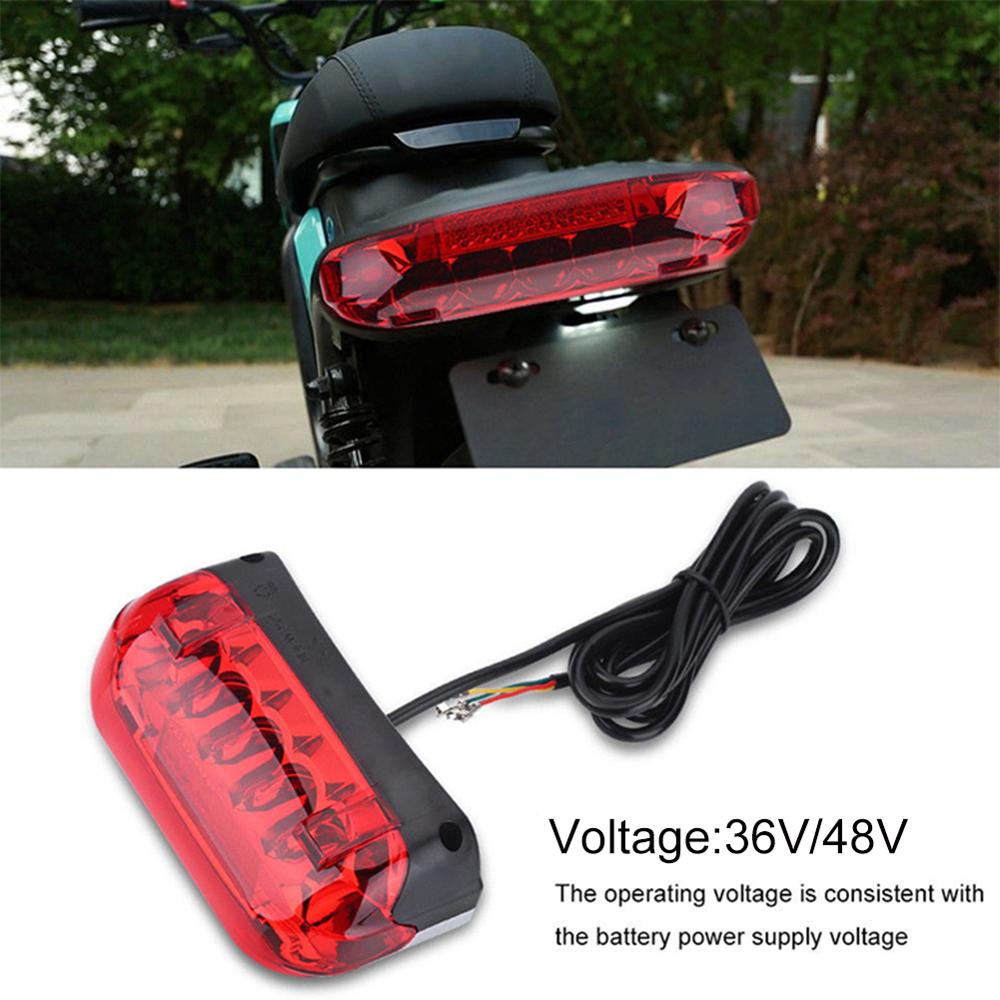 36V/48V LED Taillight Indicator Brake Light for Electric Scooters Bicycle Brake Indicator LED Rear Tail Light Warning Lamp