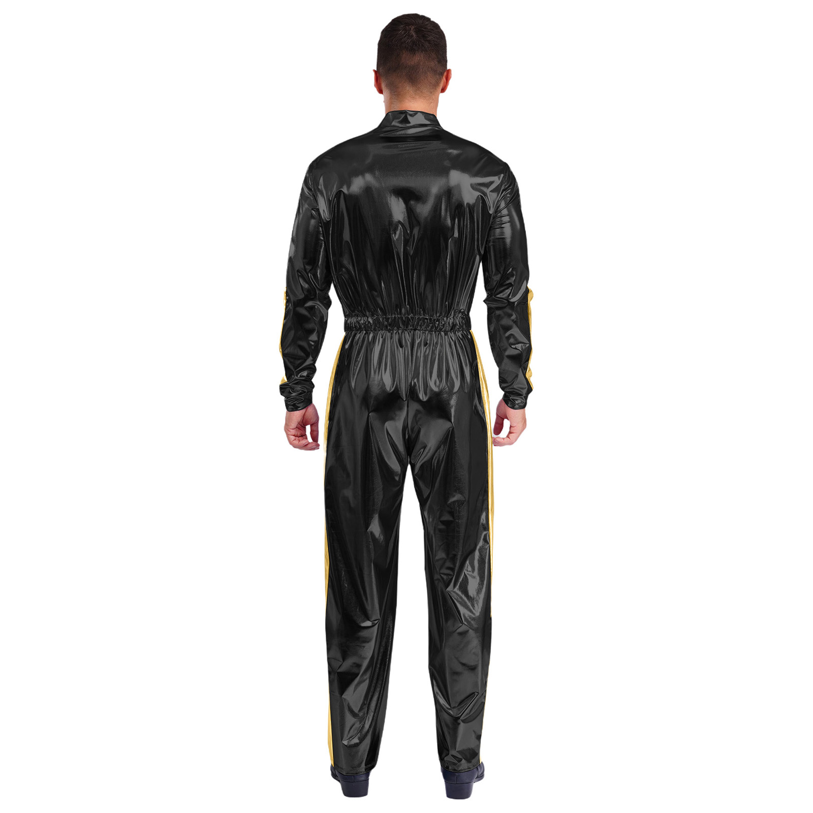 Herren Sparkly Shiny Astronaut Alien Weltraum Cosplay Kostüm Piloten Uniformen Overall Halloween Karneval Cosplay Kostüm