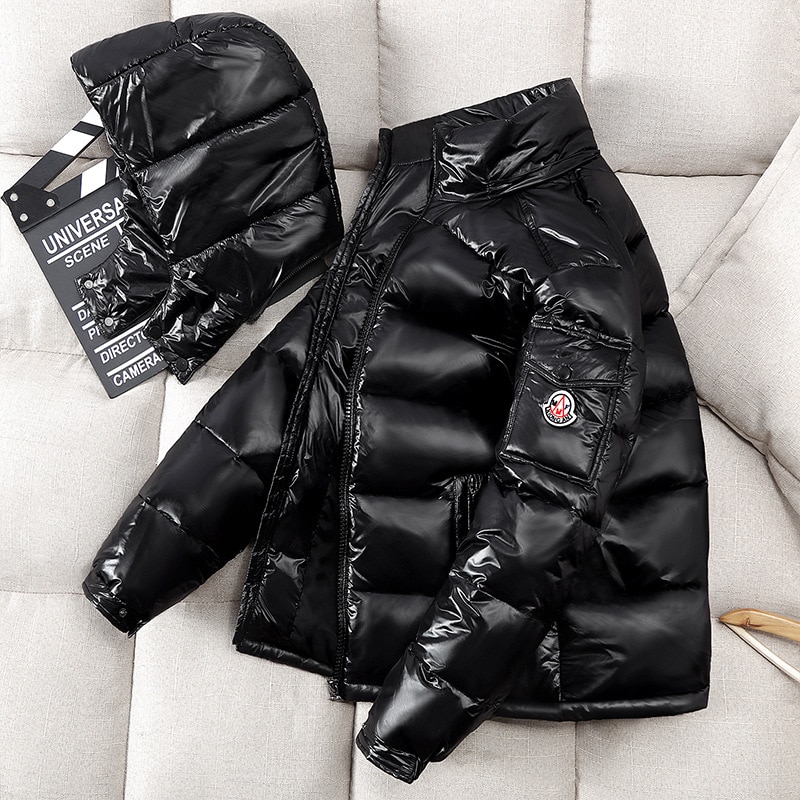 Parkas d'hiver -30 degrés pour hommes, veste parka en duvet de canard 90%  , veste brillante pour hommes, coupe-vent à capuche, épais et chaud, vêtements d'extérieur pour couple