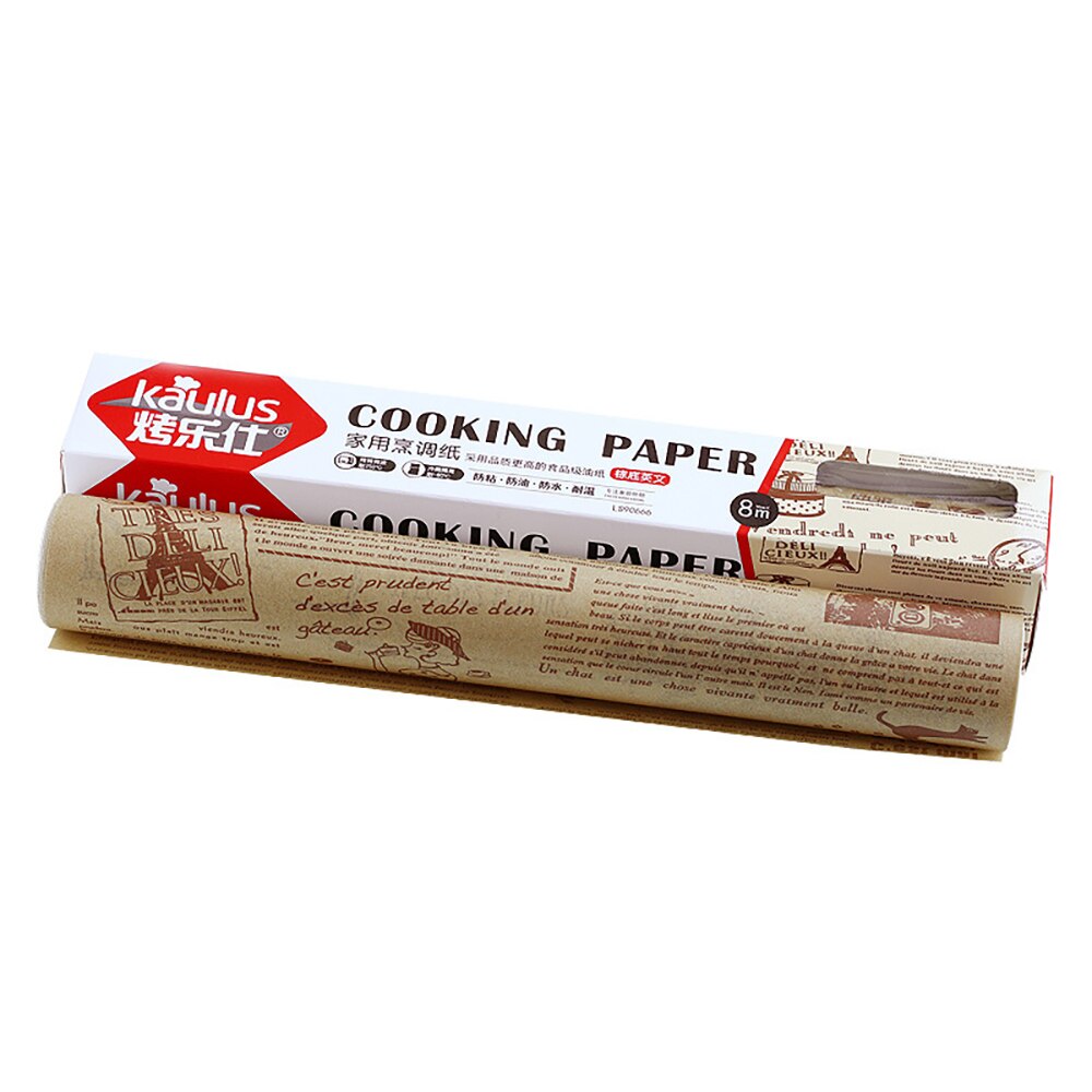 Unbleached Parchment Paper Roll Non-Stick Baking Paper Deli Newspaper Greaseproof Food Wrapping Paper Sheets 8 Meter 30cm