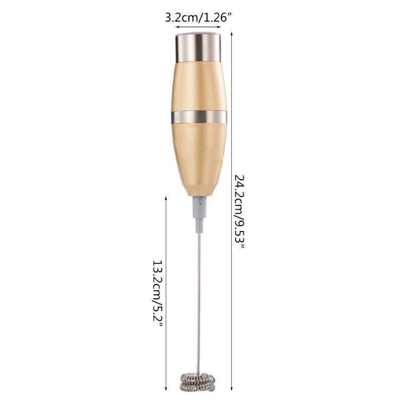 Double Spring Whisk Head Electric Milk Frother Stainless Steel Handheld Milk Foamer Drink Mixer for Coffee Cappuccino U1JE