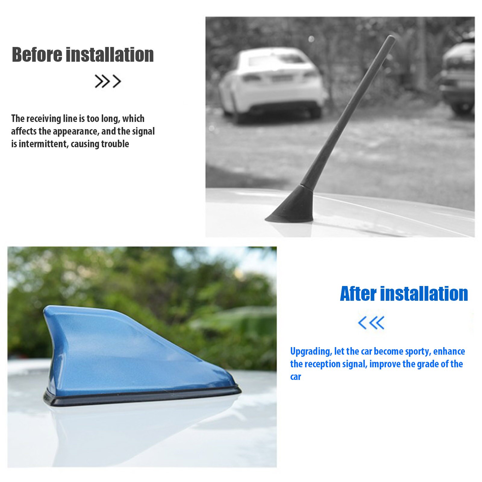 Car Shark Fin Antenna Second-generation Shark Fin Signal Antenna Radio Signal Line Car Antenna Modification Car Accessories