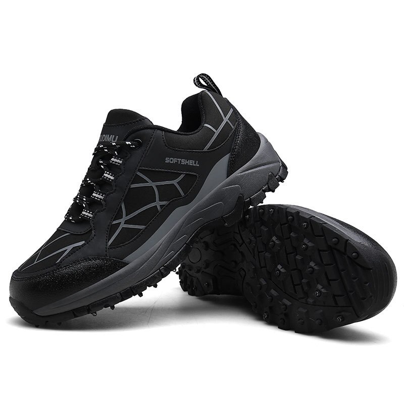 Zapatos de pesca antideslizantes para hombre, botas impermeables con suela de goma: Black / 10