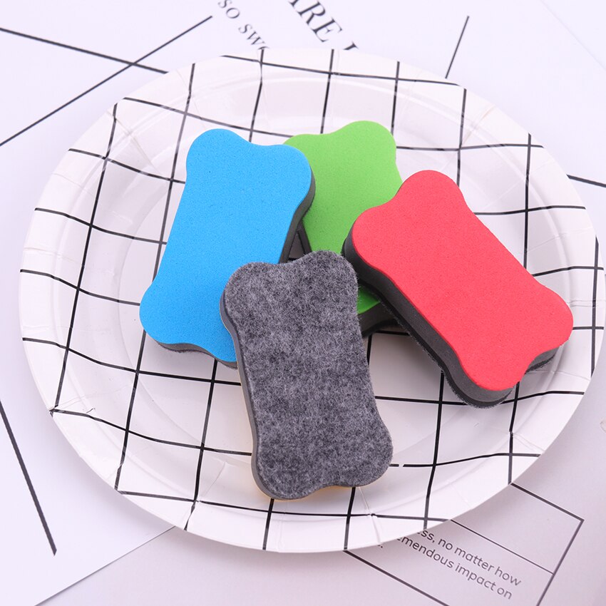 1pc tecknade ben whiteboard suddgummi 4 färger magnetiska tavla suddgummi torka torr skolan svart tavla markör renare brevpapper