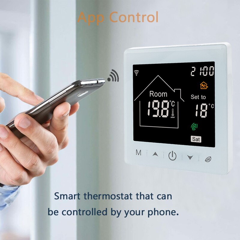 Beok – Thermostat Wifi pour chaudière à gaz, régulateur de température intelligent, Programmable pour pièce chaude, fonctionne avec Alexa