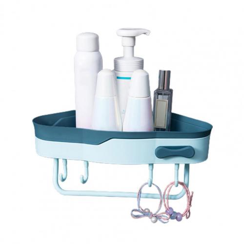 Shower Shelf Plastic Bathroom Rack Easy to Install Space Saver Durable Multifunctional Bathroom Organizer: Blue