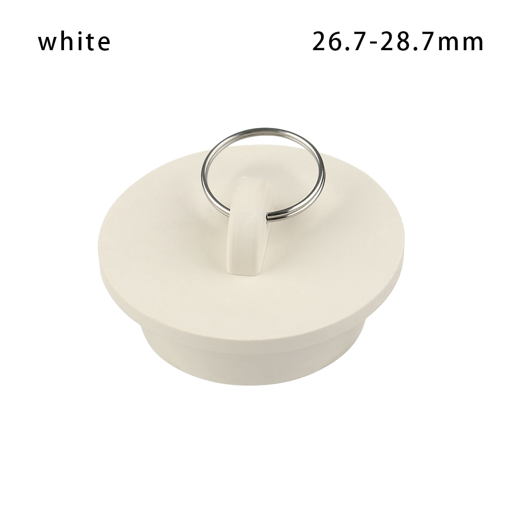 Kitchen Bath Tub Sink Water Stopper Floor Drain Plug Sink Bathtub Drainage Stopper Round Leakage-proof Plug Bathroom Accessories: 26.7-28.7mm	white