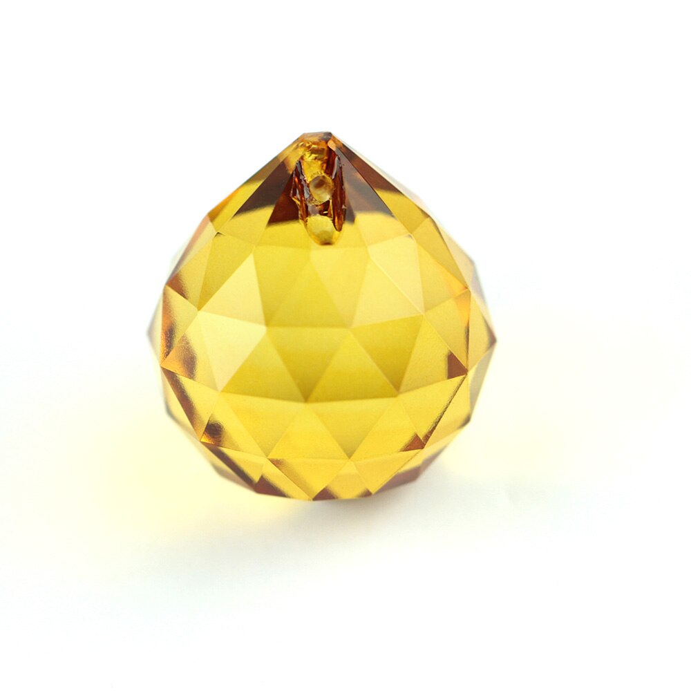 15mm-40mm Crystal Chandelier Ball Various Color 10 Pieces Glass Faceted Prisms Decorative Lighted Beads: Amber / 30mm
