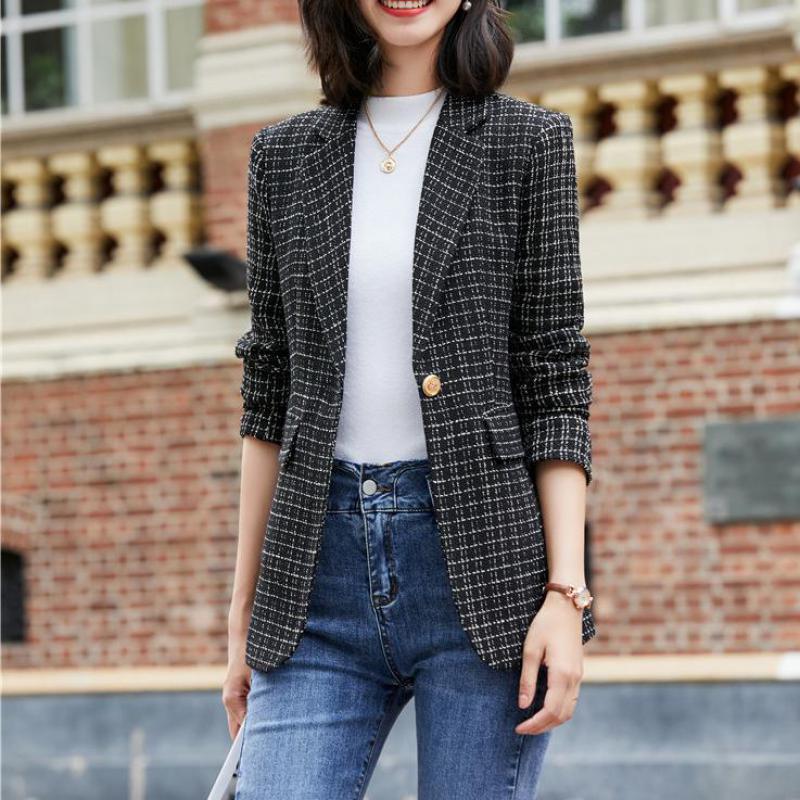Lauri laki blazer dame office wear blazer jakke vintage sort blazer frakke plus size efterår vinter