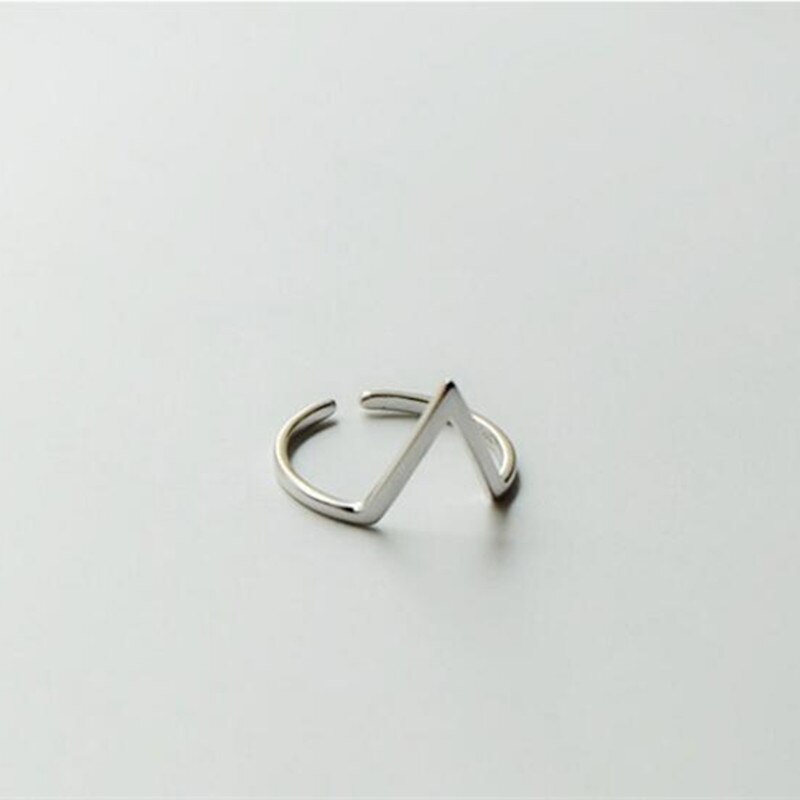 Koren, joyería de plata de ley 925, con apertura de palabra en V Simple, con personalidad geométrica, hermosos anillos de apertura, SR112