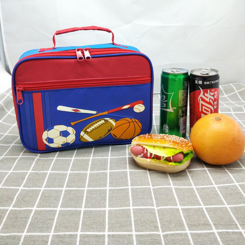 Draagbare Lunch Tas Voor Mannen Vrouwen Kids Cartoon Thermische Bento Cooler Carry Bakken Geïsoleerde Ontbijt Picknick Voedsel Box Case: ball