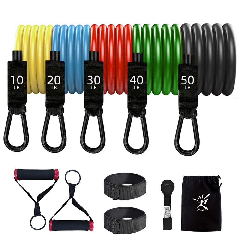 Resistance Bands Set Van 150lbs Latex Elastische Fitness Bands Kit Van 5 Expander Workout Bands Home Gym Oefening Apparatuur: Default Title