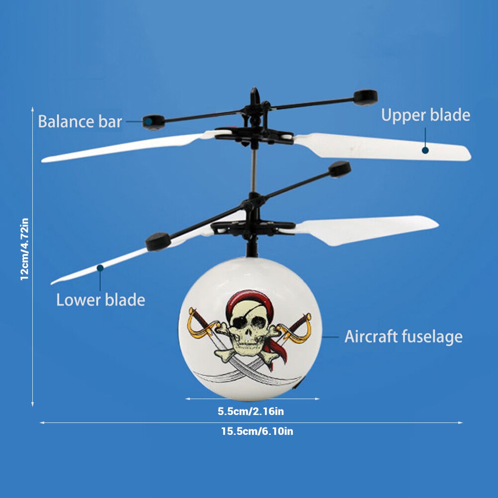 Halloween Testa di Scheletro Elicottero Induzione Sfera mini Induzione Sospensione Mano di Volo del Giocattolo ah CONDOTTO LA Luce per I Bambini I Bambini #10