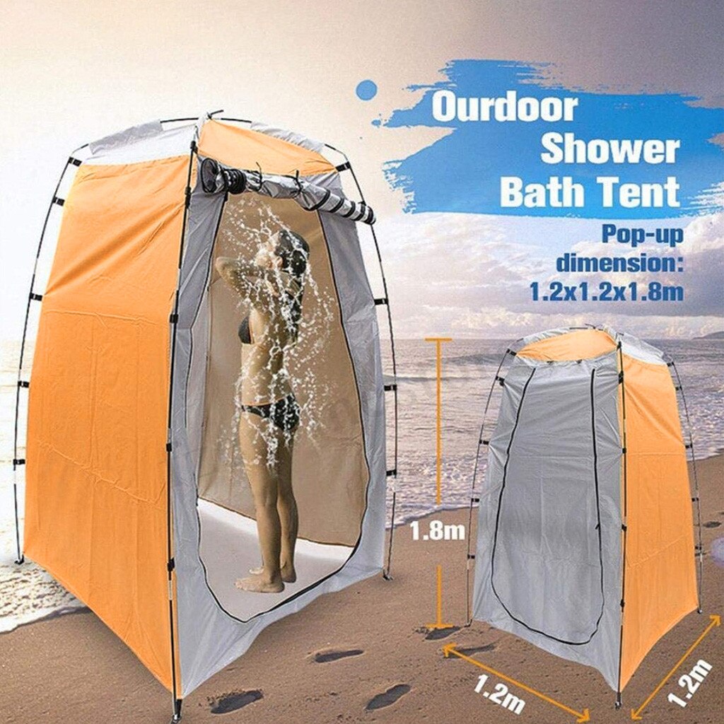 Udendørs badning bærbart tøj brusebad omklædningsrum privatliv telt svømning og skiftetøj toilet bærbart brustelt  #3: Gul