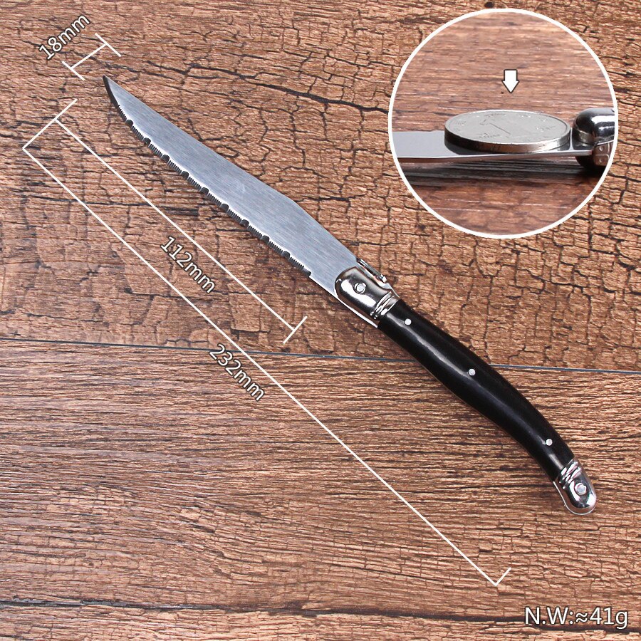 9 tommers laguiole stil biff kniver sett med tre håndtak middag kniv biff middag bestikk bestikk sett