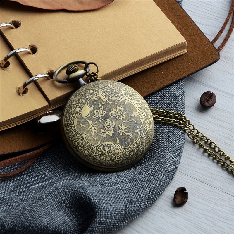 HALUKAKAH Zakhorloge voor heren met ketting, kwarts-vintage Romeinse cijfers schaal glad oppervlak, met 2 kettingen set zakketting ketting, gratis geschenkdoos, Platina geplateerd glad oppervlak