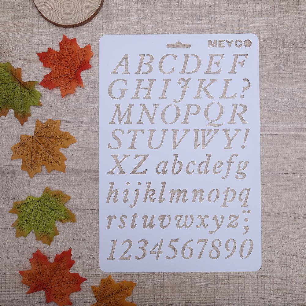 Lettre Alphabet numéro superposition pochoirs pour mur Scrapbooking peinture modèle timbres Photo artisanat décor plastique Pochoir carte