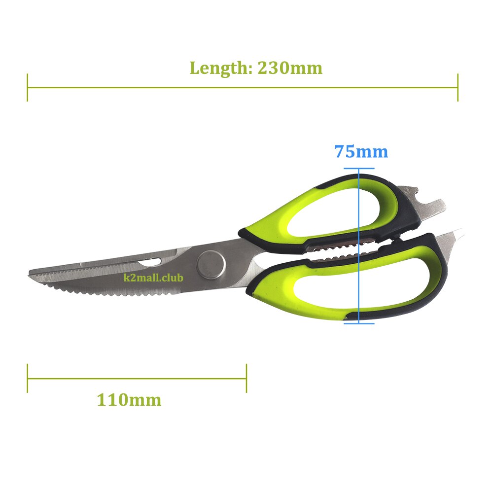 Multifunctionele Keuken Schaar Roestvrij Staal Schaar Multipurpose Scharen PLUS Knoflookpers Dunschiller Opener Schraper 7in1 Purpose