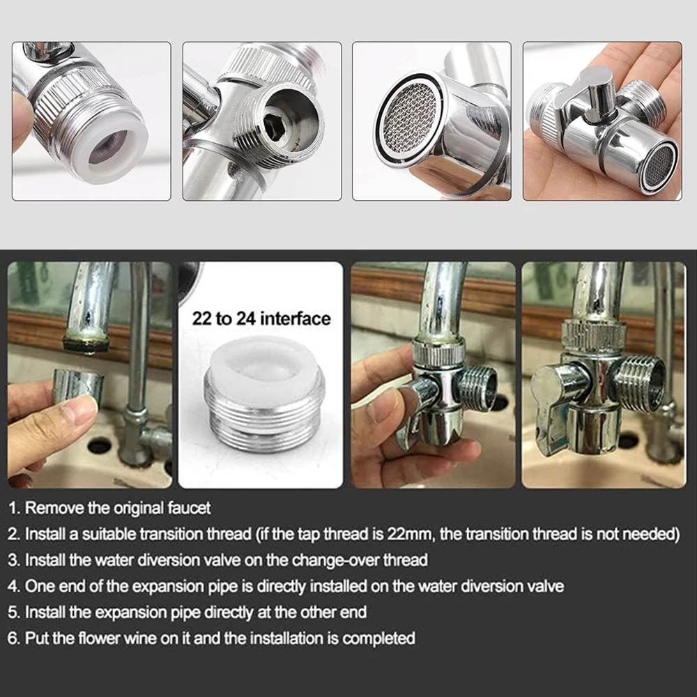 Universele Kraan Adapter Splitter Omschakelklep Waterkraan Connector voor Aanrecht Douche Badkamer Wc Accessoires