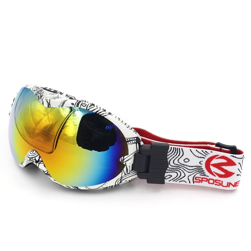 Barn snøskibriller for gutter jenter anti fog  uv400 doble linse vinter snowboardbriller googles skibrille barn skibriller: Båndramme