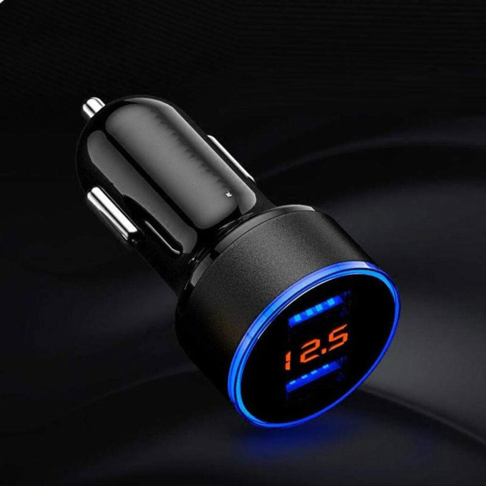Cargador de coche USB Dual 3.1A 5V con pantalla LED cargador de coche Universal para Xiaomi Samsung S8 iPhone X 8 Plus Tablet