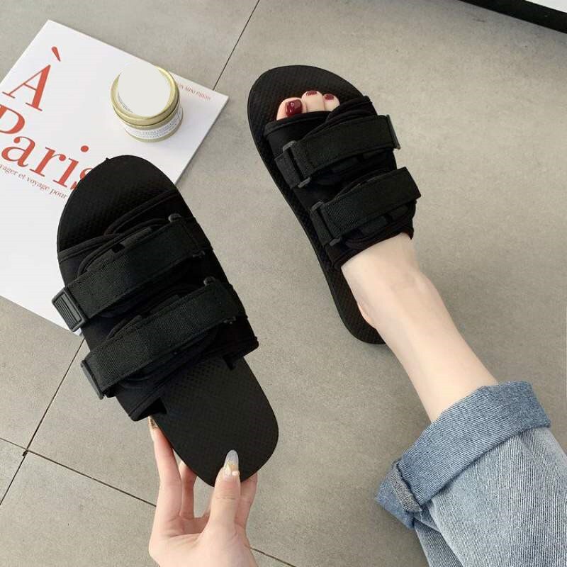 Sandalias informales con pasador para mujer, zapatos planos de lujo con tela de masaje, de goma romana, básicos, de algodón sintético, a la