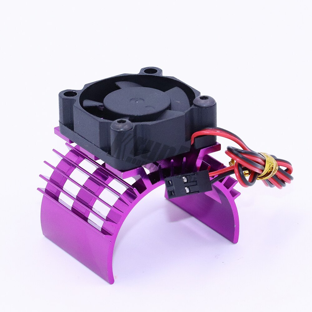 On purple RC Parts Electric Car Motor Heatsink Cover + Cooling Fan for 1/10 HSP Car 540 550 3650 Size Motor Heat Sink: Default Title