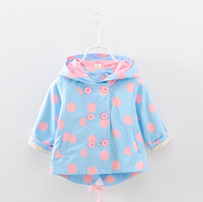 Meisje dot trenchcoat: Sky Blue / 12m