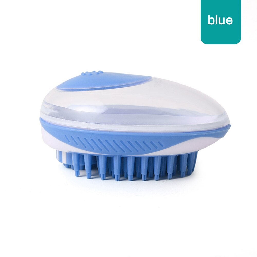 Huisdierbadborstel, multifunctionele katten- en hondenborstel, shampoo, spa-borstel, douche-ontharingskam voor katten, huisdierreinigings- en verzorgingstool: Blauw