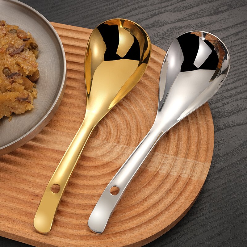 Cuchara para sopa de arroz, cucharón grande de acero inoxidable, vajilla para servir, utensilios de cocina para accesorios de cocina