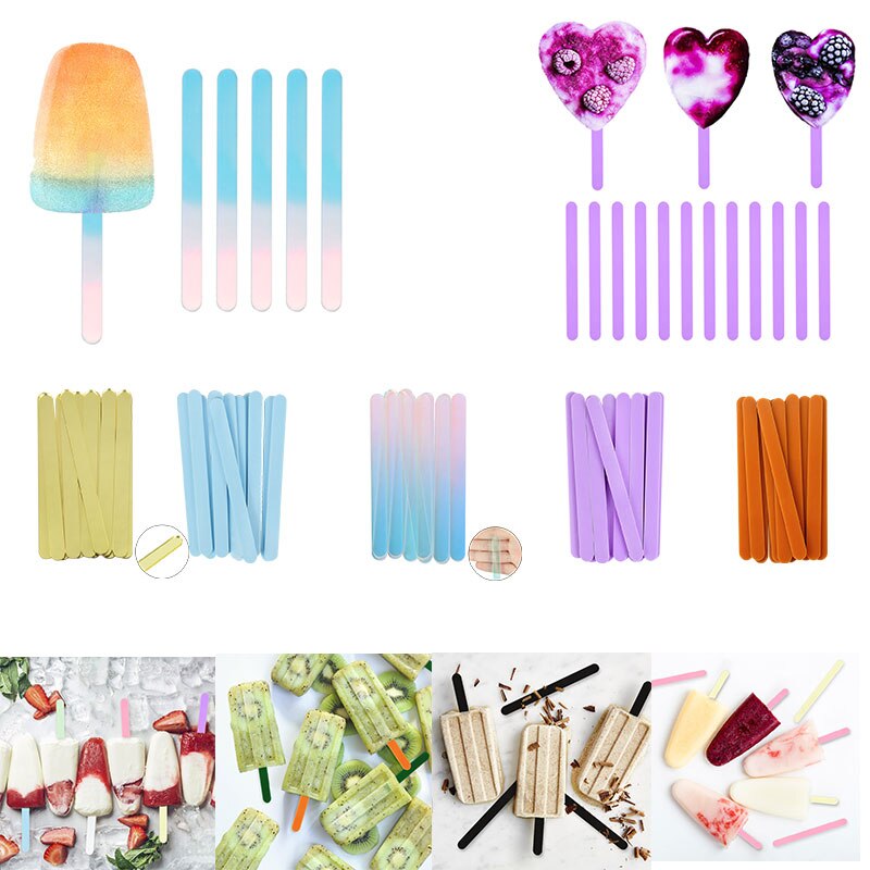 10pcs Acrylic Popsicle Stick Children's Homemade Crafts Ice Cream Stick Handmade Ice Cream Props For Summer Parties With Friends