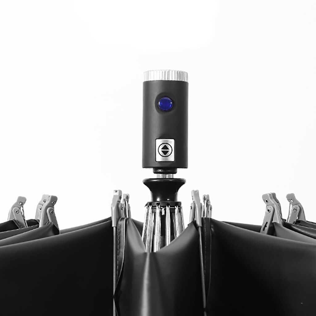 Automatic Reverse Umbrella For Car Portable Windproof Business Umbrella For Women and Men With Reflective Stripe Edge